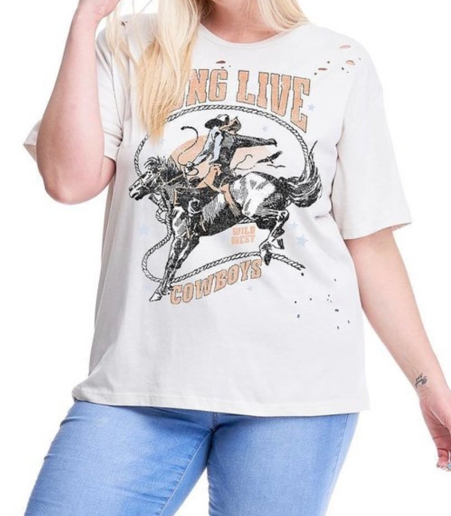 Long Live Cowboys Curvy Graphic Tee Prickly N Sweet Cactus Boutique Llc 7245