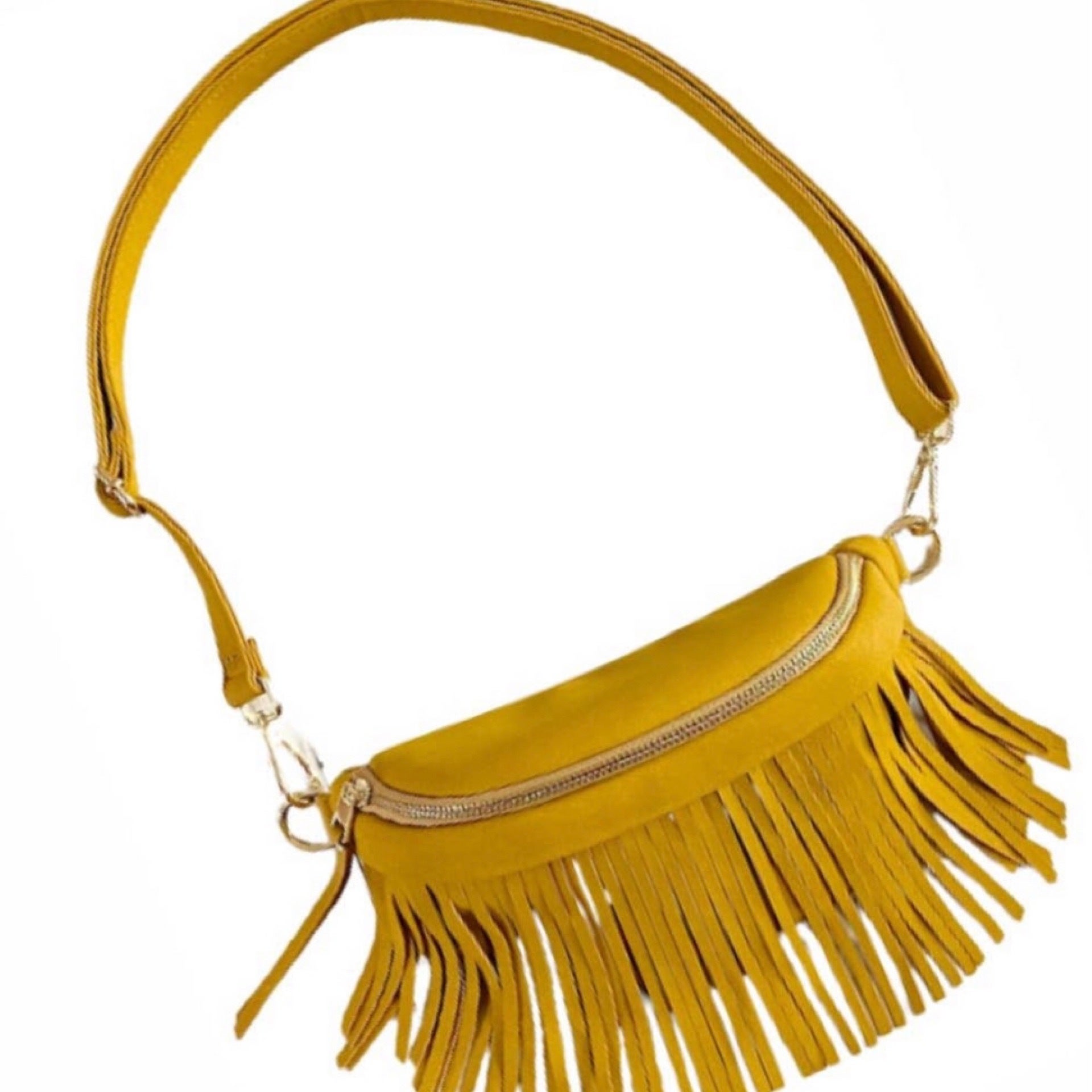 Western Fringe Hip Bag Mustard Prickly N Sweet Cactus Boutique, LLC