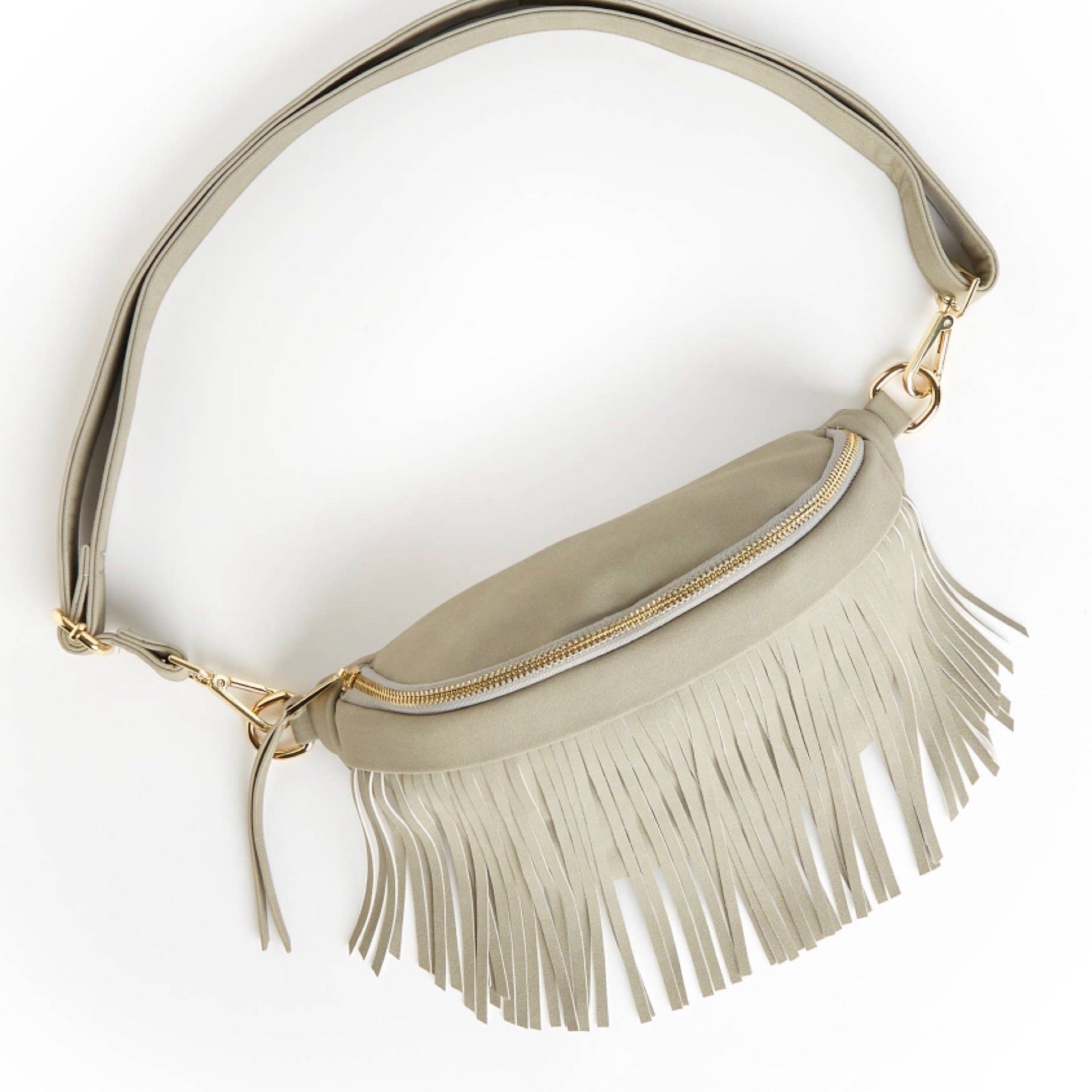 Western Fringe Hip Bag Grey Prickly N Sweet Cactus Boutique, LLC